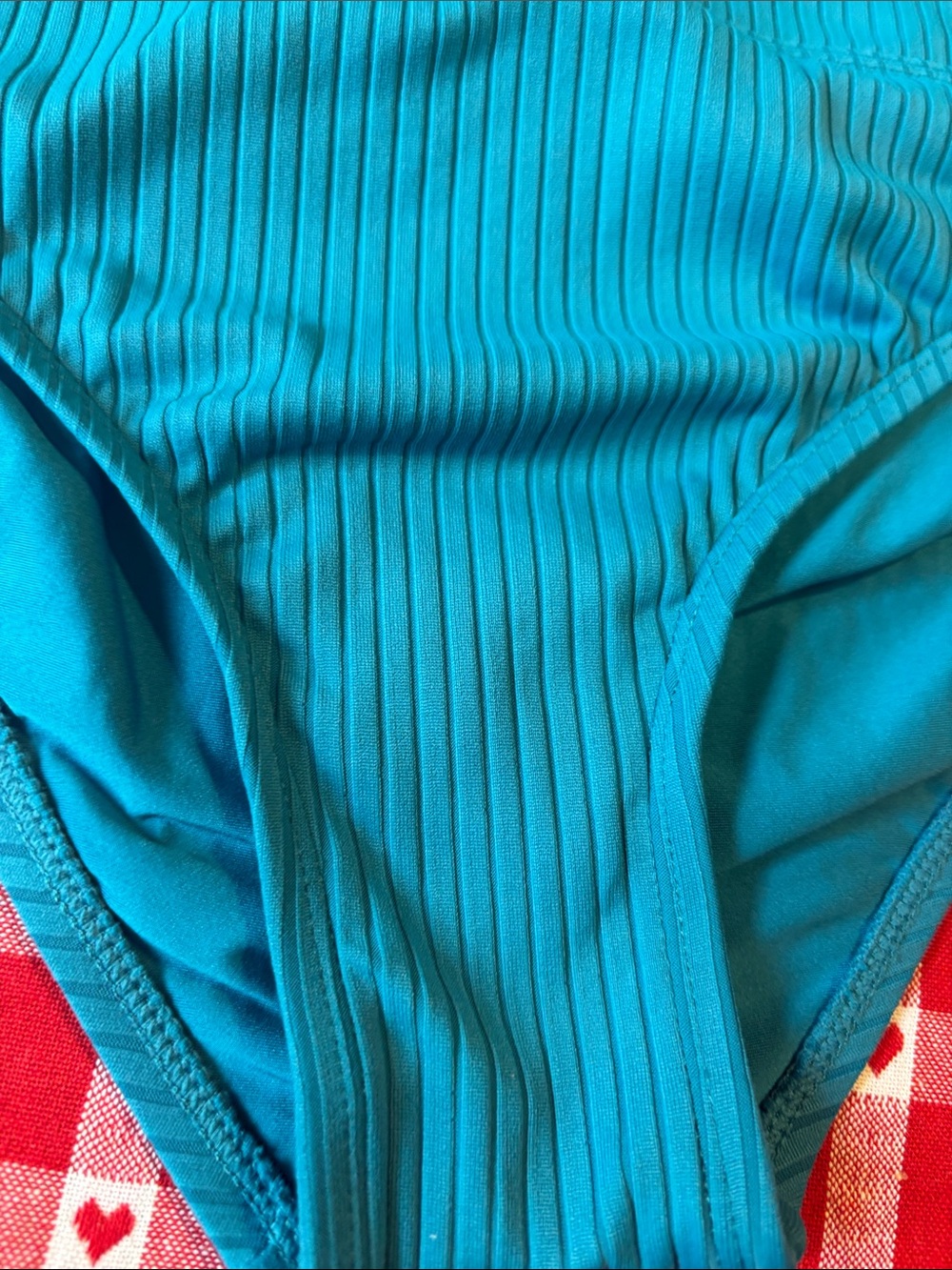 Ribbed Racerback bathing suit in Teal 2 piece - Picture 5 of 9
